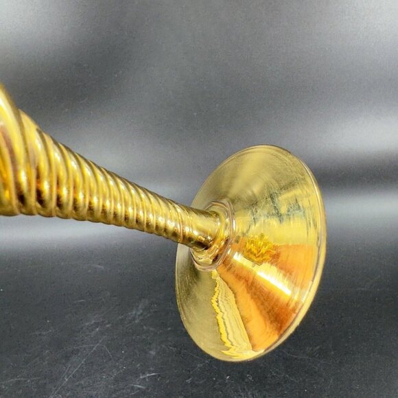 Venetian Art Glass Vase Raised Flowers Ruby Red Heavy Gold Painted Made In Italy - Picture 8 of 15